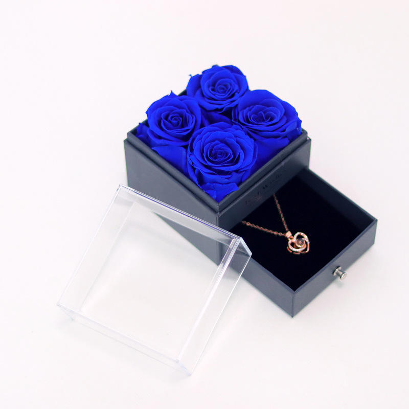 กุหลาบสีฟ้า4ชิ้น