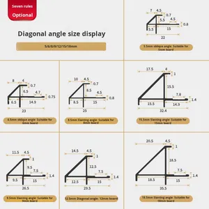Design moderno personalizzato pannello a parete in lega di alluminio diagonale angolo integrato parete linea di bordo in metallo striscia di carta - Product Image 3