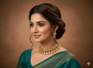 Boucles d'oreilles fantaisie en or poli de haute qualité, design antique, fusion, bijoux de soirée pour tenues traditionnelles et modernes - Product Image 5