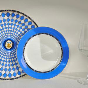 Best Selling European Style Blue High-quality Bone China Plate Set With <b>Gift</b> Box - Product Image 5
