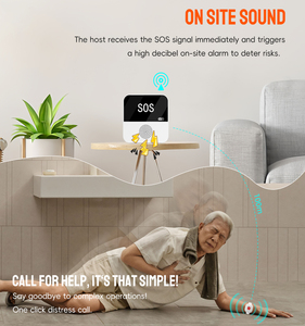 <span class=keywords><strong>Alarme</strong></span> personnelle sans fil RF433MHZ, bouton d'appel d'urgence pour la sécurité des personnes âgées, dispositif d'alerte portable, sangle de cou, bracelet d'appel SOS - Product Image 2