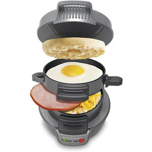 110V americano europeo Acero inoxidable 600W multifunción hamburguesa y sándwich máquina de desayuno hamburguesa - Product Image 3
