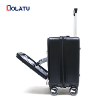 2024 dernière 18 pouces cabine équipage valise d'embarquement pilotes 4 roues fermeture à glissière Spinner roulette PP/aluminium étui de voyage sac