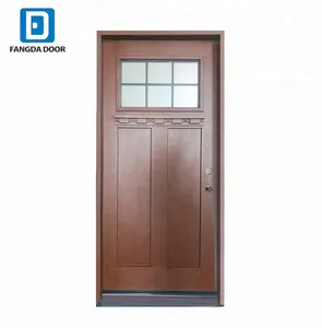 36-in x 80-in Fiberglass Craftsman Right-Hand Inswing Ready To Paint Prehung Single Front Door with Brickmould Insulating Core