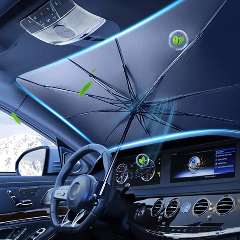 Gölgeleme oranı 99.9% otomatik koruyucu şemsiye otomatik ön pencere araba güneşliği şemsiye