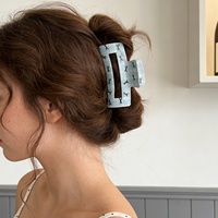 Pince à cheveux best-seller à pois et à carreaux, pince carrée polyvalente en PVC faite à la main, pince requin pour chignon, accessoire capillaire