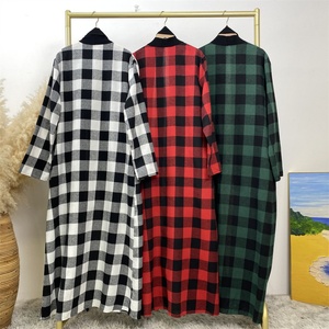 Super Soldes d'Usine : Nouvelle Abaya Longue Islamique de Dubaï à Motif Quadrillé avec Poches – Collection Automne 1443 # - Product Image 6