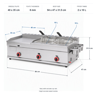 Équipement de cuisson commercial 2-en-1 de haute qualité : Machine à griller les sandwichs et plaque de cuisson avec brûleur intégré