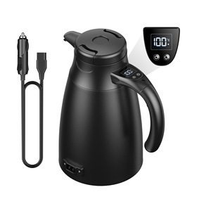 Car Kettle 1.2L 12V 24V Universal Stainless Steel Automatic Voltage Recognition Vehicle Truck RV Travel Fast Heating - Product Image 1