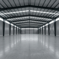 Bâtiments industriels préfabriqués modulaires en structure acier avec auvent, garantie 1 an, résistance au vent de 121+ mph, 20+