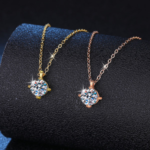 Xl219 Chuỗi 1/2/3ct Bốn móng moissanite kim cương dây chuyền mặt dây chuyền cho nam giới phụ nữ hợp thời trang đồ trang sức sang trọng - Product Image 2