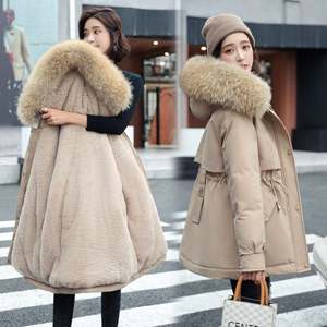<b>Women's</b> Slim Fashion Winter Jackets Warm Hooded Parka Fur Lining Waterproof Wadded <b>Coats</b> <b>Plus</b> <b>Size</b> <b>S</b>-3XL Cotton Filled Knitted - Product Image 3