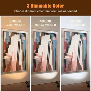 Lot de 2 spots d'intérieur à intensité variable avec minuterie et télécommande, éclairage LED 3W, 3000K/4000K/5000K réglable - Product Image 4