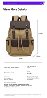 Vintage Canvas Backpack Men Waterproof Retro Laptop Bag Durable Large Capacity School Travel Rucksack Wholesale Custom Polyester
