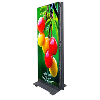 Écran publicitaire LED mobile P2.5 facilement déplaçable, pliable, double face, 1280*1920, affichage vertical intérieur, écran LED pliable en trois parties