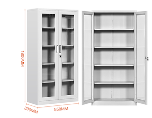 Mobiliario de oficina moderno armario de acero con 2 puertas de cristal archivador con 2 puertas - Product Image 1