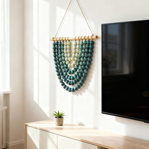Nuovo Decorazione da <span class=keywords><strong>Parete</strong></span> con <span class=keywords><strong>Perline</strong></span> Sfumate Blu |   Decorazione per Casa e Pensione in Corda <span class=keywords><strong>di</strong></span> Canapa Nordica con <span class=keywords><strong>Perline</strong></span> in Legno - Product Image 4