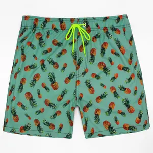 Maak Uw Eigen Ontwerp String Heren Badmode Strand Ananas Board Shorts Private Label Board Shorts