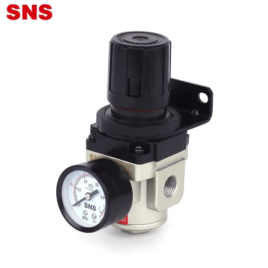 SNS Pneumatik AR3000-N02 1/4 NPT 0-150 PSI Tekanan Udara Regulator dengan Gauge