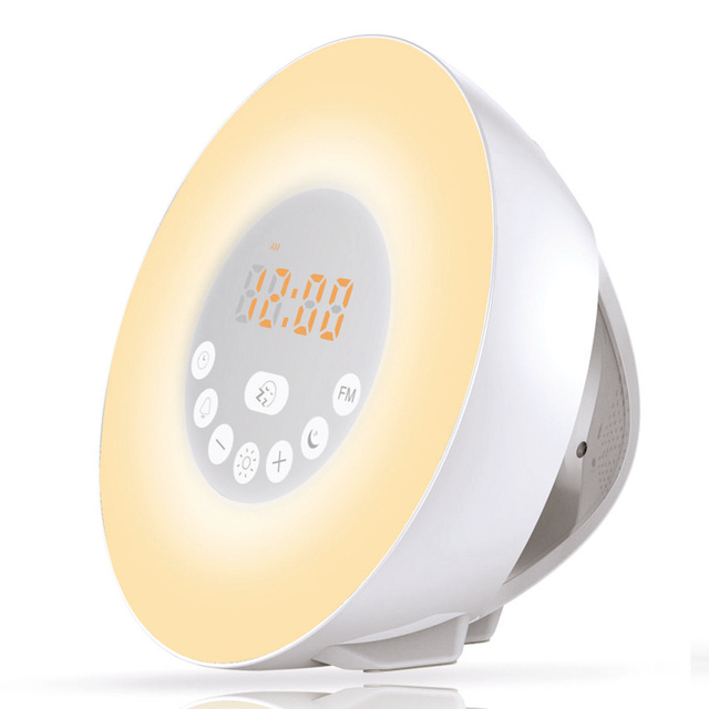 Nature Sounds LED Digital Time Display 7 Color Changing Wake up Light Sunrise Simulation Kids Alarm Clock