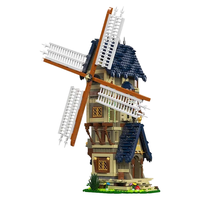 Set de Bloques de Construcción de Arquitectura Medieval Personalizado, Etiqueta Privada OEM, Ladrillos de Casa Retro MOC, Juguete STEM para Adultos, Decoración