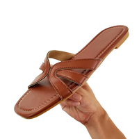 Sandales plates à bout ouvert pour femmes, OEM, styles classiques de luxe, chaussures tendance, chaussures plates à bout ouvert uniques, pantoufles pour femmes