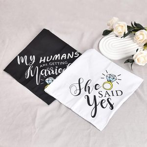 Tanpopo Custom <span class=keywords><strong>Doggy</strong></span> Bandana <span class=keywords><strong>My</strong></span> Humans Are Getting Married Logo Accesorios de compromiso de boda Mascotas Perro Gato Babero Bufanda Pañuelo - Product Image 2