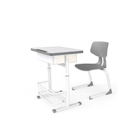 Ensemble Chaise et Bureau d'Apprentissage Collaboratif Moderne en Métal et Plastique, Taille Standard, Siège Individuel, Mobilier Scolaire pour Usage Commercial