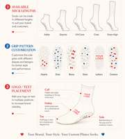 Chaussettes de sport antidérapantes pour femme, tricotées, avec logo cœur, pour yoga et Pilates, double couleur, avec points antidérapants et revers personnalisés de qualité supérieure