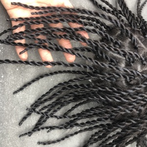 Prothèse capillaire pour <span class=keywords><strong>homme</strong></span> en cheveux Remy tressés, noirs, 100% cheveux humains indiens, en PU avec nœud simple et design droit - Product Image 5