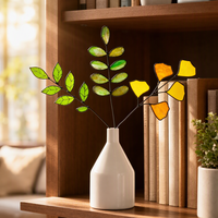 Fait à la main éternel personnalisable Art déco Design vitrail attrape-soleil tiges de fleurs sauvages-prix par tige. Créez votre propre