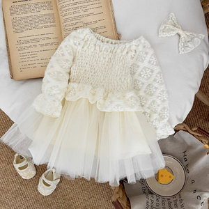 Robe de princesse en dentelle d'été pour bébé fille d'un an, fine, pour célébration du centième jour et banquet - Product Image 3