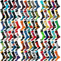 200N Fashion Lot de 10 paires de chaussettes pour homme, assortiment de couleurs, fantaisie, en coton, motifs peinture à l'huile et dessins animés