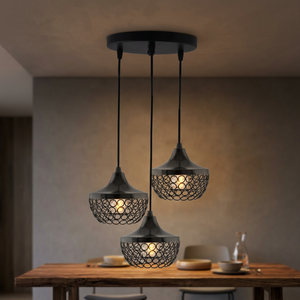 Lanterne de plafond sphérique noire classique pour lumière rougeoyante douce d'accent de maison unique pour Noël - Product Image 5