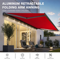 Auvent cassette intégral anti-corrosion, solution de quincaillerie en aluminium de qualité marine, tissu teint en masse, pour jardin et terrasse