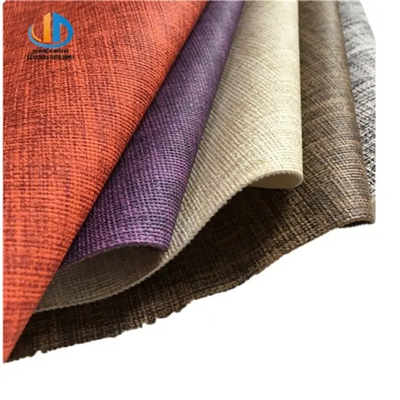 Linen pu leather home fabric for making sofa set women bags furniture