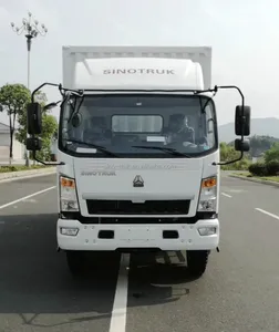 Novo caminhão Sino Howo 4x2 10 ton 12 ton caminhão de caixa com dormente para venda
