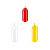 Saucenflasche mit Dosierer, Lebensmittelechtes PP, 16oz, Weiß, Nachfüllbar, für Restaurants und Buffets