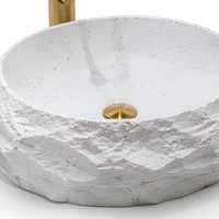Lavabo en pierre artificielle, vasque en résine à surface solide, lavabo de comptoir à veinage marbré floral pour salle de bain et hôtel