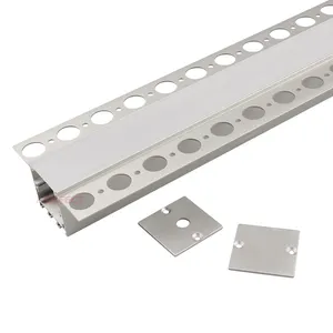 Desain Baru LED Strip Ekstrusi Aluminium Profil Plester Saluran Tersembunyi LED Cahaya Drywall Profil untuk Led Strip