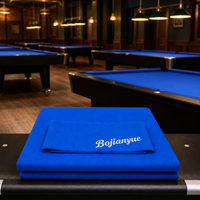 Tissu de billard pour table de billard, feutre bleu royal avec bandes prédécoupées pour rail noir, table moderne