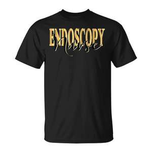 T-shirt d'infirmière d'endoscopie noir unisexe pour adulte, cadeau médical pour les professionnels de la santé - Product Image 1