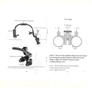 Tandheelkundige Loepen 5x/6x Met Licht Foshan Fabriek Tandheelkundige Loepen Met Dubbel Licht - Product Image 2