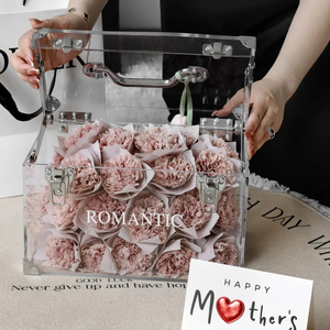 Nuevo Producto - 24 Claveles en un Bolso de Mano. Te amo todos los días, cada minuto y cada segundo. - Product Image 1