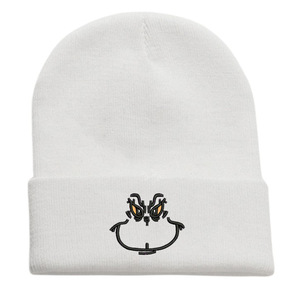 Dessin animé monstre <span class=keywords><strong>Grinch</strong></span> brodé chapeau tricoté cheveux verts automne hiver chapeau chaud - Product Image 2