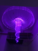 Lustres suspendus en cristal d'aluminium à fibres optiques LED