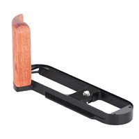 FITTEST Empuñadura de Aleación de Aluminio Compatible con Cámaras DSLR, con Placa en L Tipo Dovetail y Agarres de Madera para Leica Q3