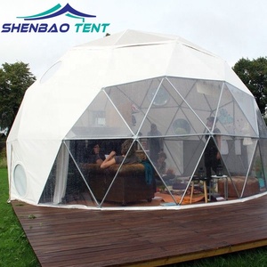 Dôme géodésique transparent pour le camping d'<span class=keywords><strong>hiver</strong></span>, diamètre 6 m et 15 m, pour les activités de plein air - Product Image 3
