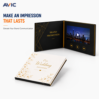 Carte d'invitation personnalisée avec écran LCD IPS, lecteur MP4, brochure vidéo numérique pour carte de vœux promotionnelle d'entreprise