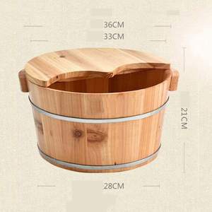 杉の木の厚くされた自然な厚くフットベイスン木製バケットフットスパタブ家庭用睡眠、改善 - Product Image 5